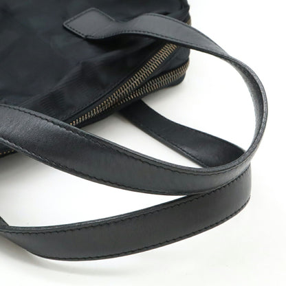 Chanel New Travel Line Handbag Tote Bag Nylon Jacquard Leather Black A15970