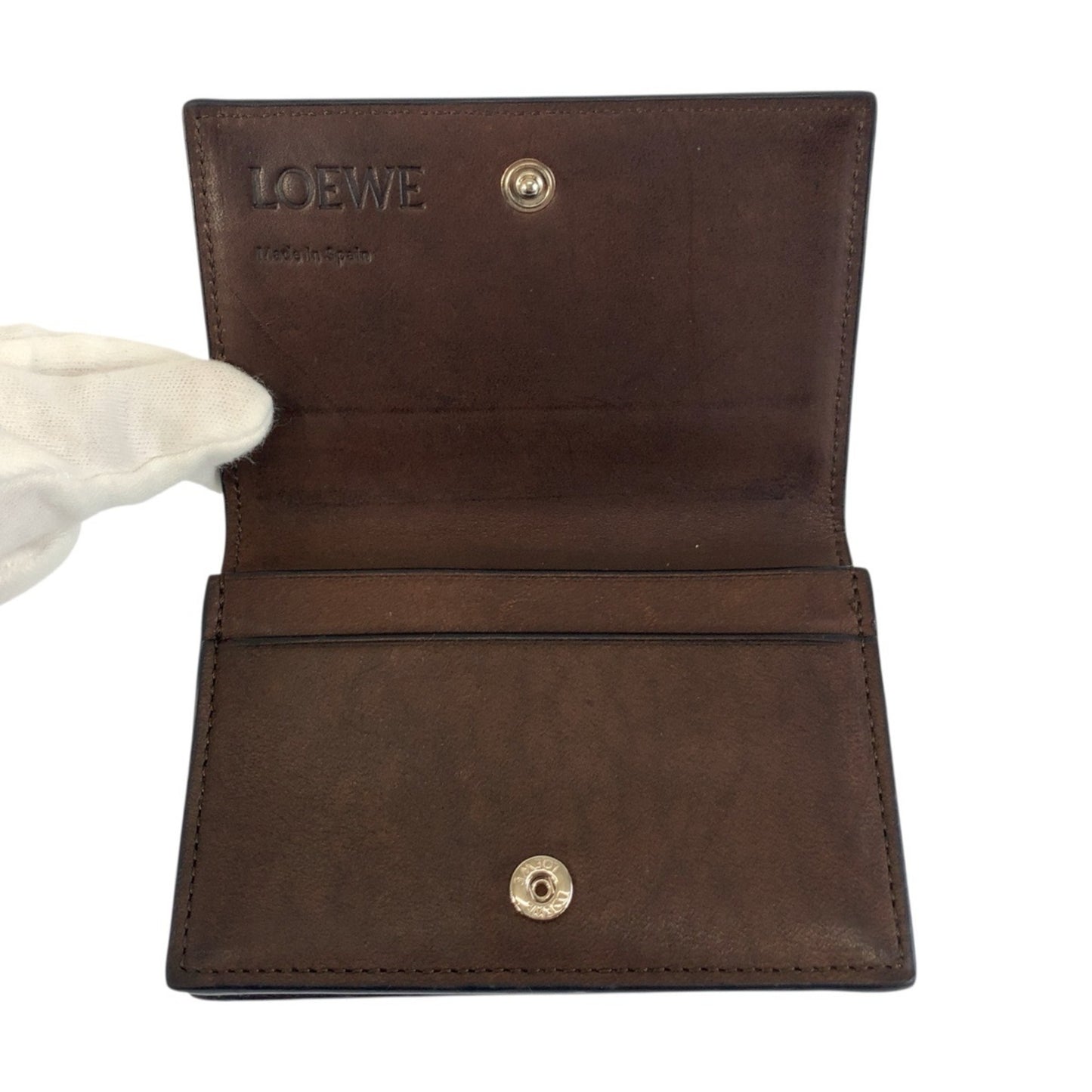Loewe Anagram Brown Leather Card Case/Business Holder