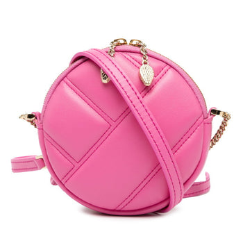 Bvlgari Serpenti Cabochon Micro Pouch Chain Shoulder Bag In Pink Leather