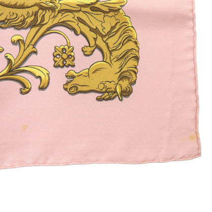 Herms Carr 90 "La Promenade De Longchamps" Silk Pink Scarf Muffler 0130 Hermes