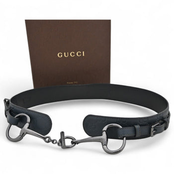 Gucci Shima Horsebit Belt In Green