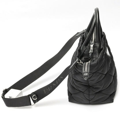 Prada Medium Padded Re-Nylon X Leather Tote Bag 1Bg436 Nylon Black S-158687