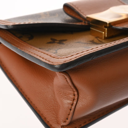 Louis Vuitton Monogram Reverse Portefeuille Dauphine Brown M68746 Women'S Canvas Shoulder Bag