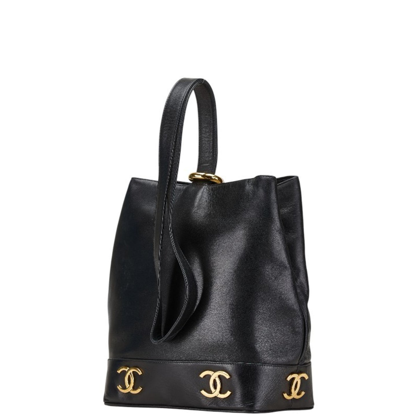 Chanel Triple Coco Mark One-Shoulder Bag In Black Lambskin
