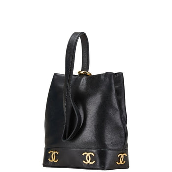 Chanel Triple Coco Mark One-Shoulder Bag In Black Lambskin