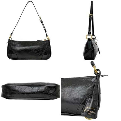 Prada Bag F-23942 Black Nero Re-Edition2002 1Bc201 Leather 31/D Prada Shoulder Plate