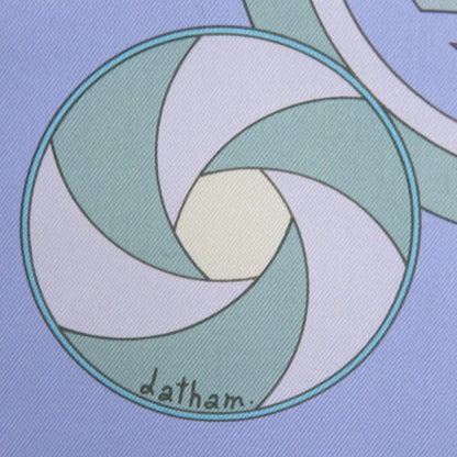 Hermes Herms Carr 90 Sequence Silk Scarf/Muffler In Light Blue