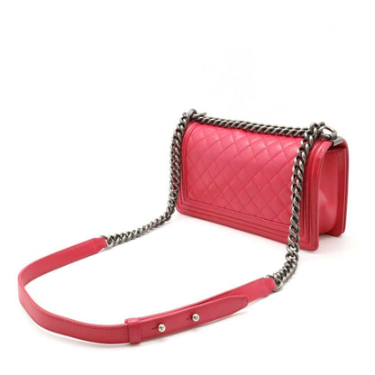Chanel Boy Chanel Matelasse Coco Mark Chain Bag Shoulder Leather Pink A67086
