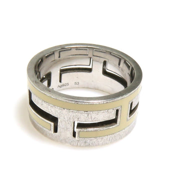 Hermes Hermes Ring Move Ash Silver 925 Enamel Off-White