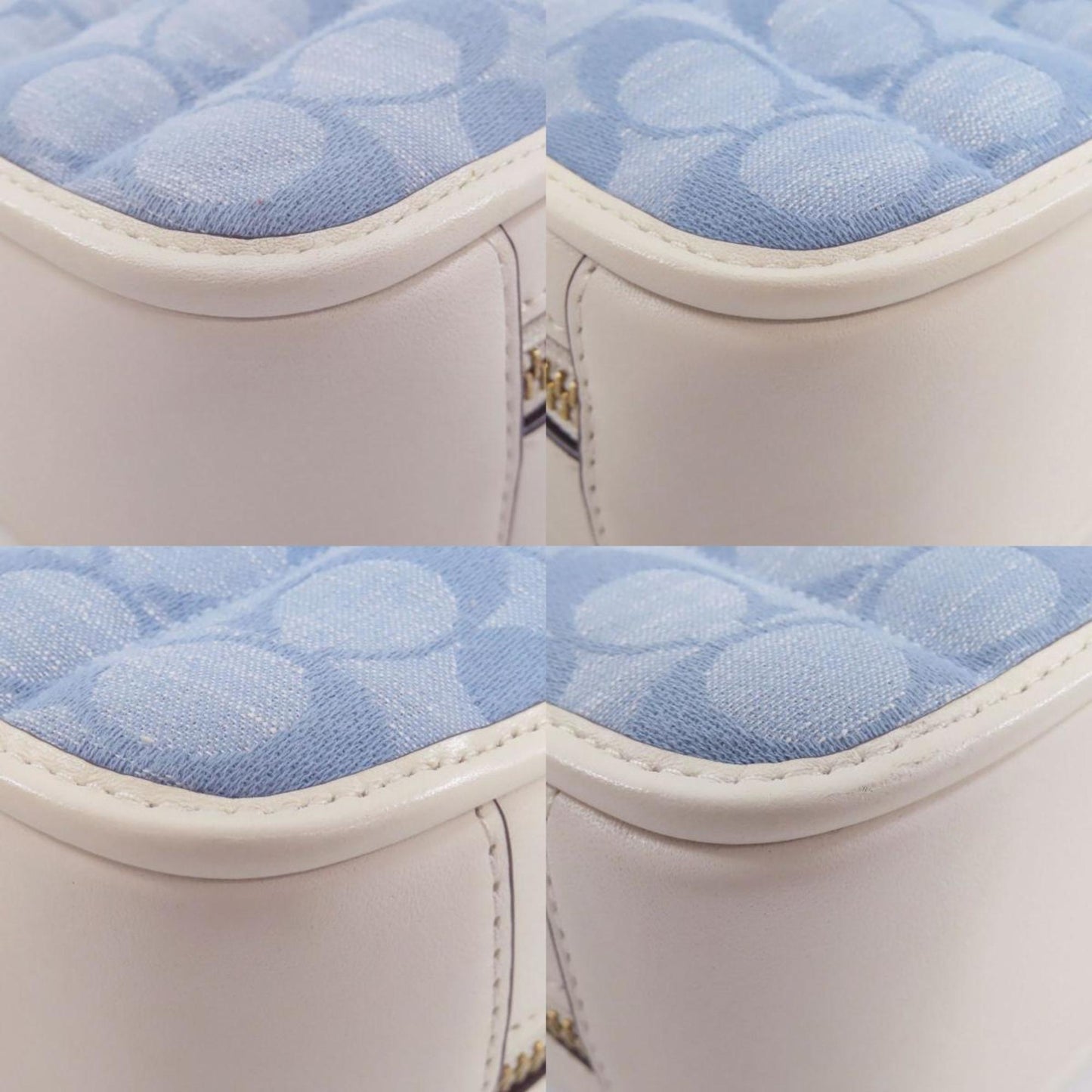 Coach C4688 Signature Handbag Denim Leather