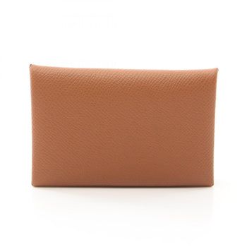 Hermes Hermes Calvi Gold Wallet/Coin Case Wallet Epsom Leather