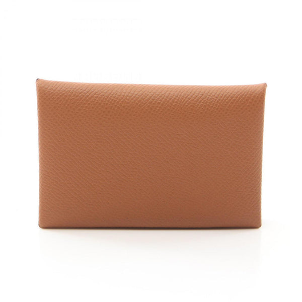 Hermes Hermes Calvi Gold Wallet/Coin Case Wallet Epsom Leather