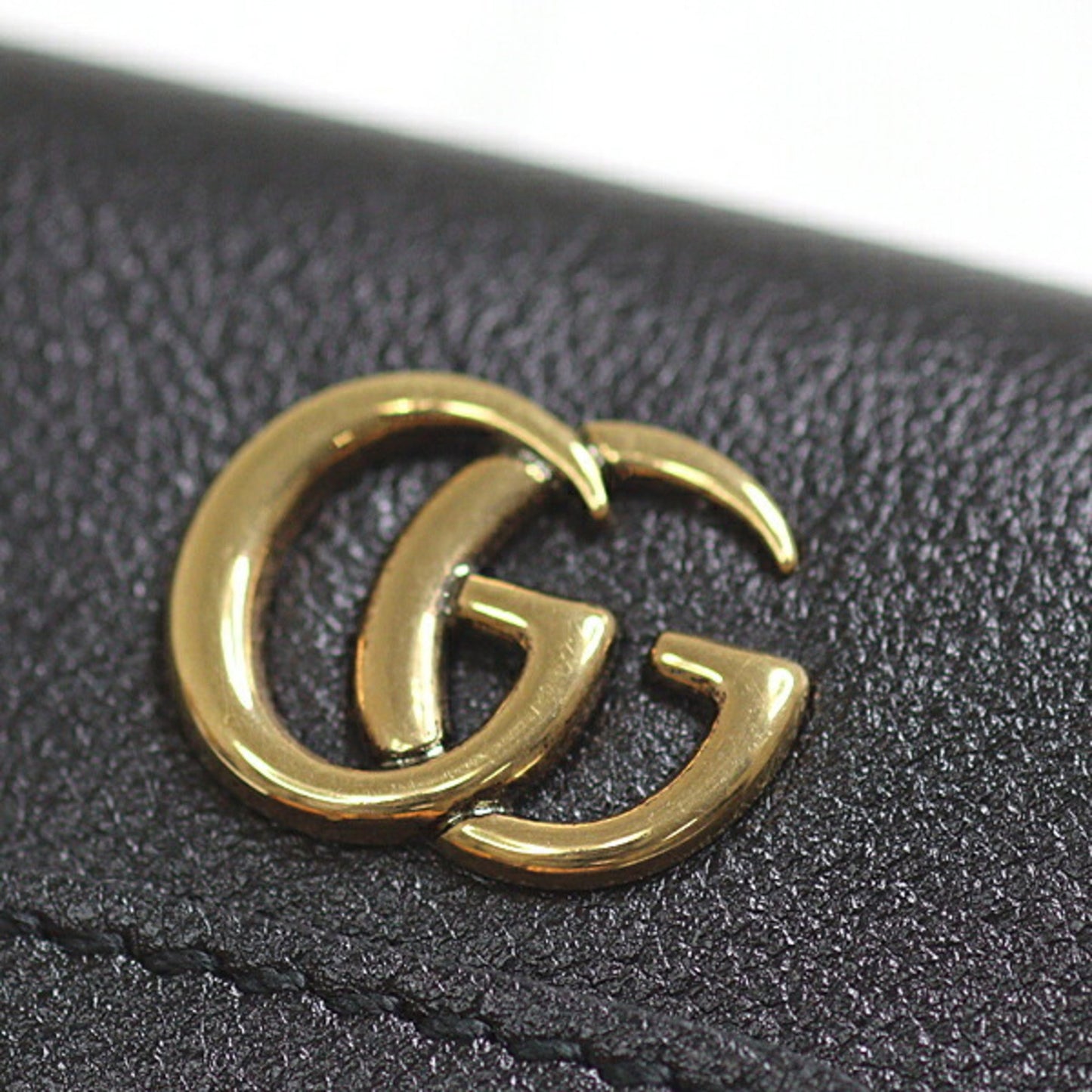 Gucci Diana Key Case Black 658636 Bamboo Leather Double G 6-Ring Unused F-04720