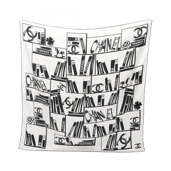 Chanel Coco Mark Bookshelf Scarf Silk