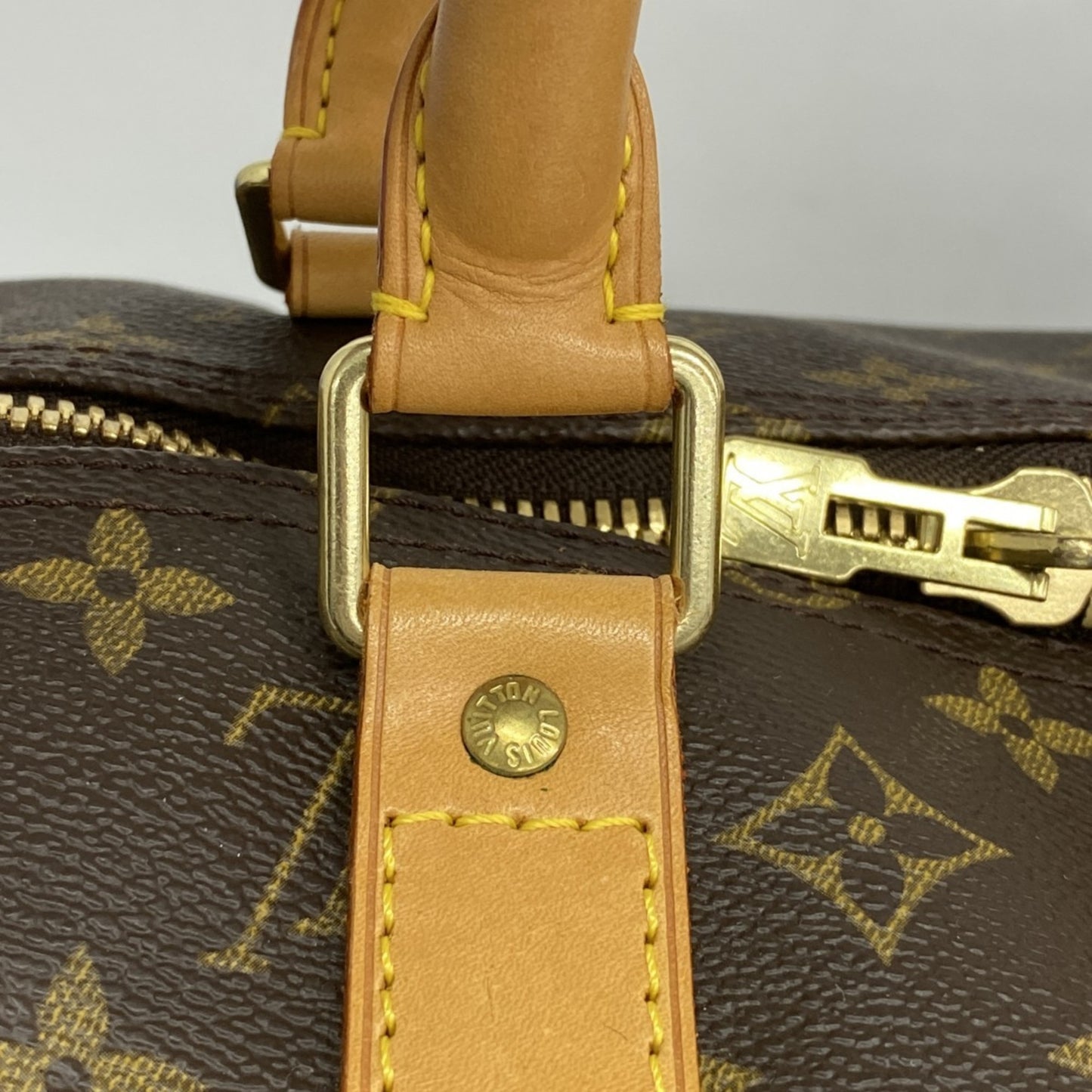 Louis Vuitton Monogram Keepall 55 Boston Bag M41424 Brown