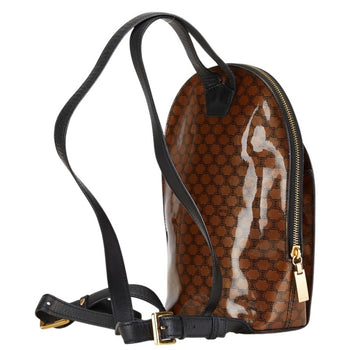 Celine Macadam Backpack Brown Black Patent Leather
