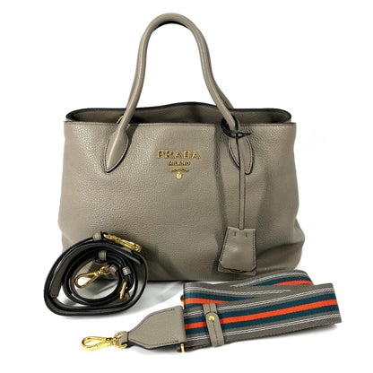 Prada 1Ba579 Logo 2Way Hand Bag Crossbody Shoulder Bag Shoulder Bag Gray