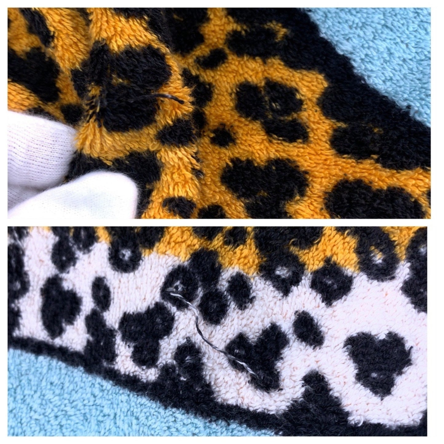 Hermes Leopard Print Orange Mint Green Cotton Beach Towel Blanket