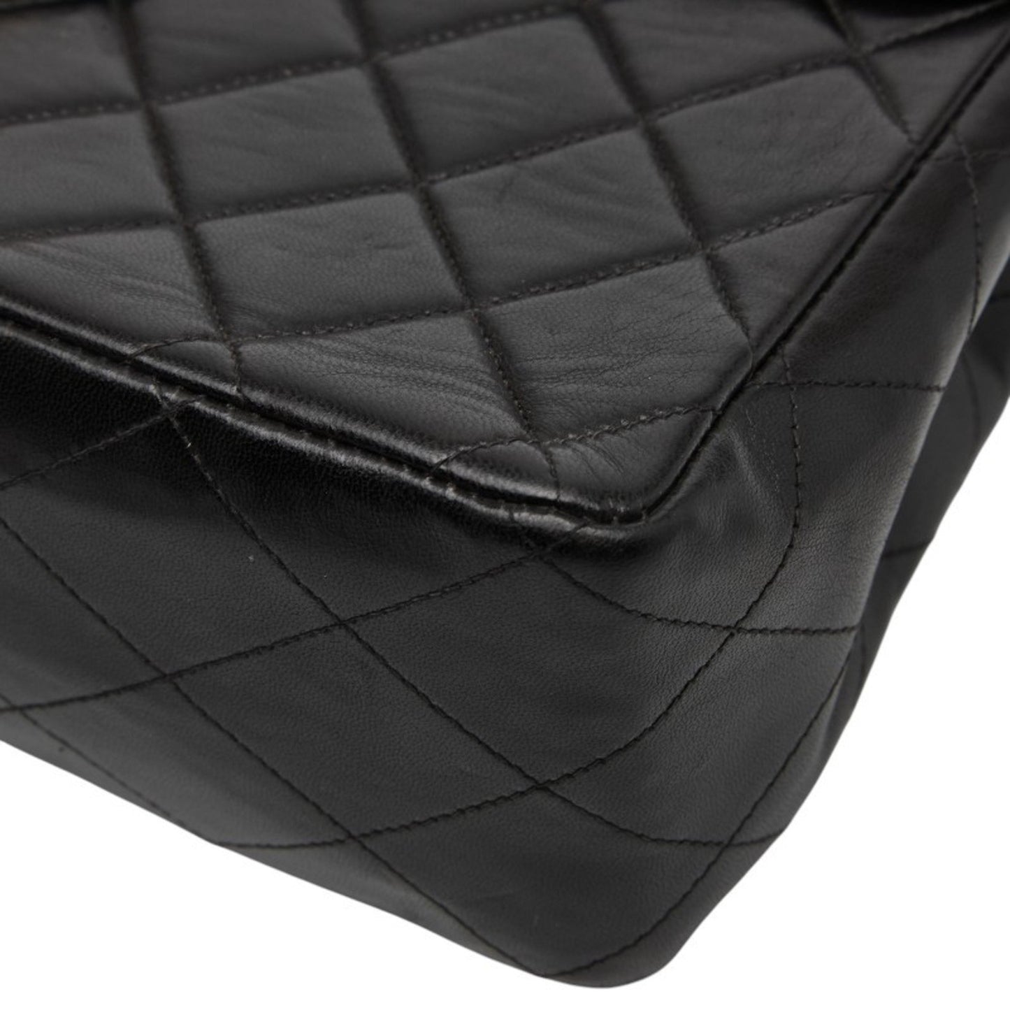 Chanel Deca Matelasse 30 Coco Mark Chain Shoulder Bag In Black Leather