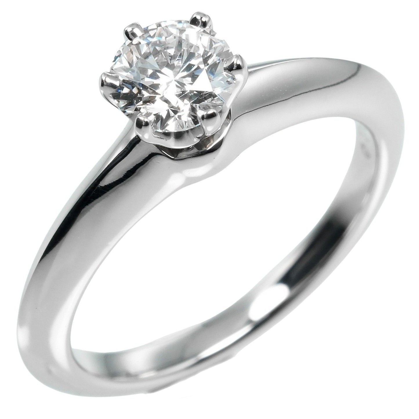 Tiffany & Co. Solitaire Size 7.5 Ring 0.53Ct Vs1/I/3Ex Pt950 Platinum Diamond