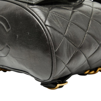 Chanel Matelasse Coco Mark Chain Backpack In Black Lambskin