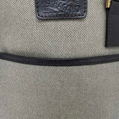 Salvatore Ferragamo Shoulder Bag Ec-23491 Grey Brown Pvc Canvas Crossbody