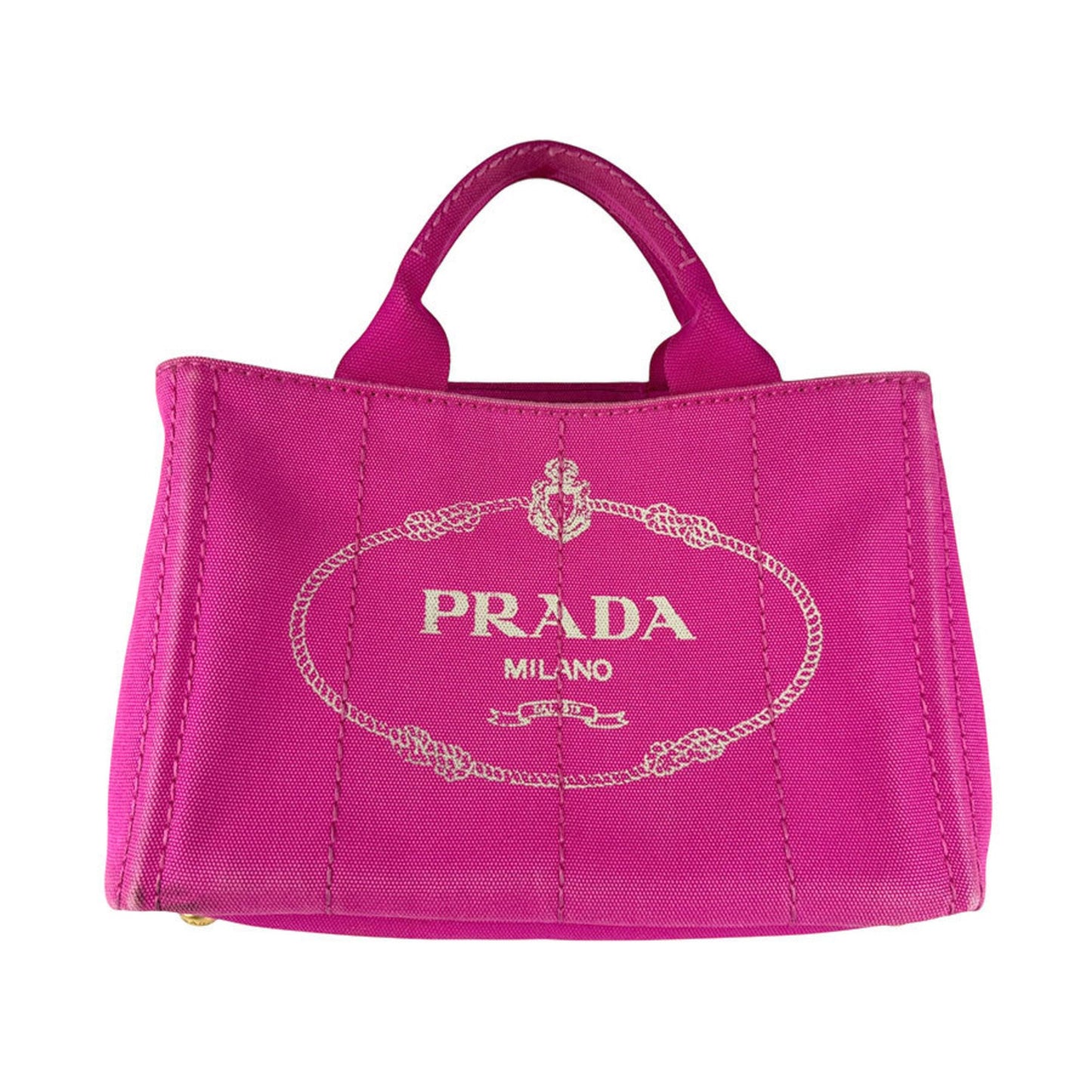 Prada Canapa Canvas Handbag Shoulder Bag Pink