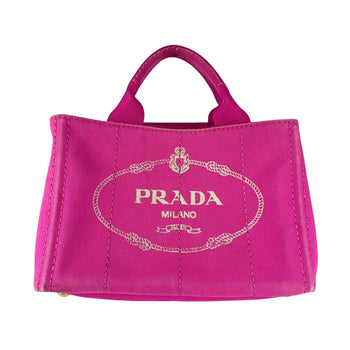 Prada Canapa Canvas Handbag Shoulder Bag Pink