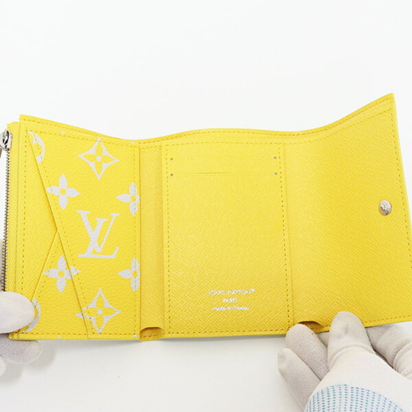 Louis Vuitton Victor Wallet Monogram Glow Canvas Gray/Yellow M14764 Compact Unused