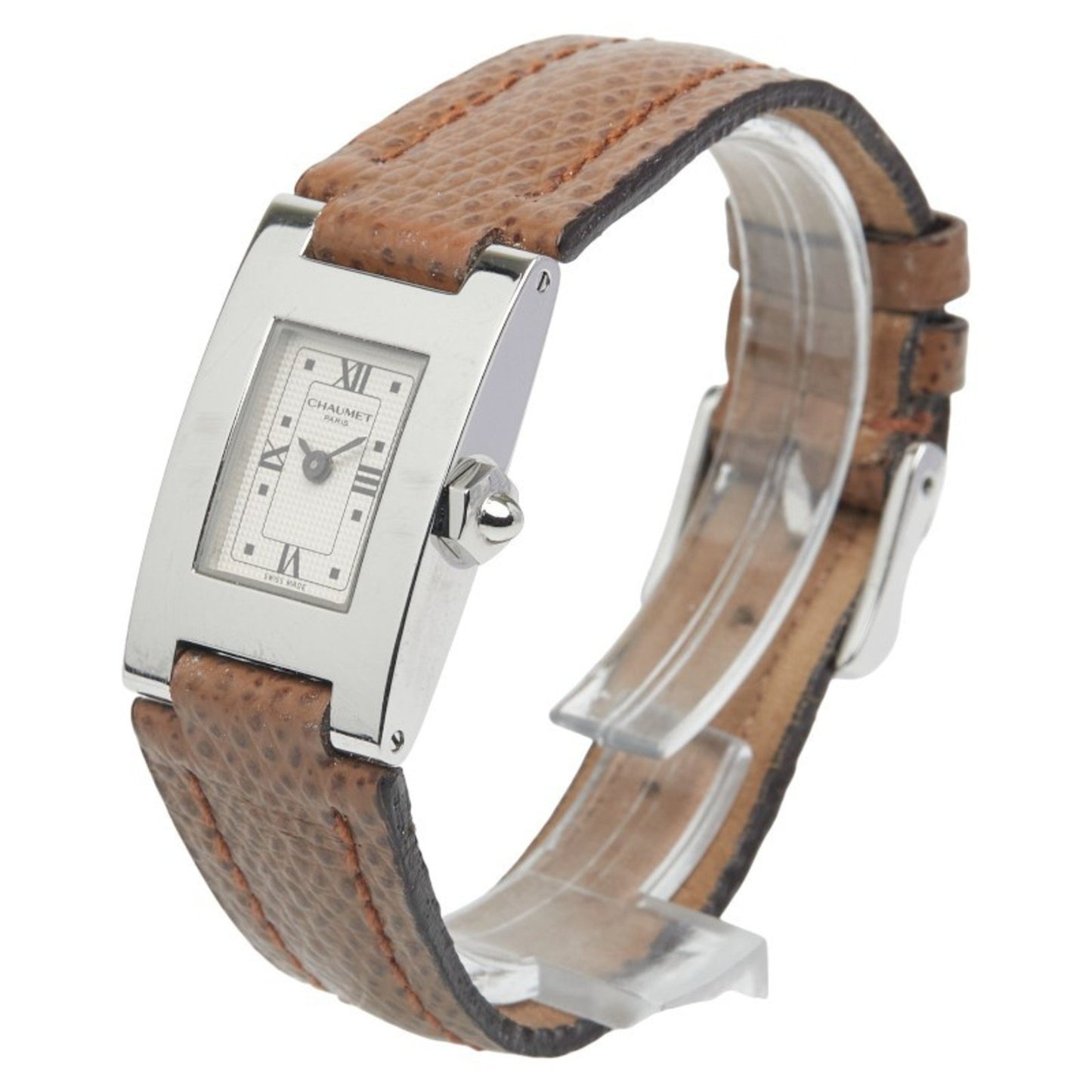 Chaumet Style Rectangle Quartz Watch With Silver Dial