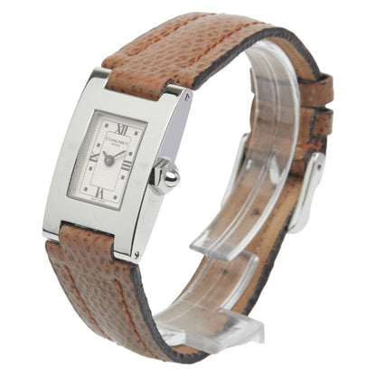 Chaumet Style Rectangle Quartz Watch With Silver Dial