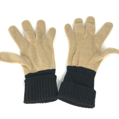 Burberry Bicolor Glove Gloves Beige Black