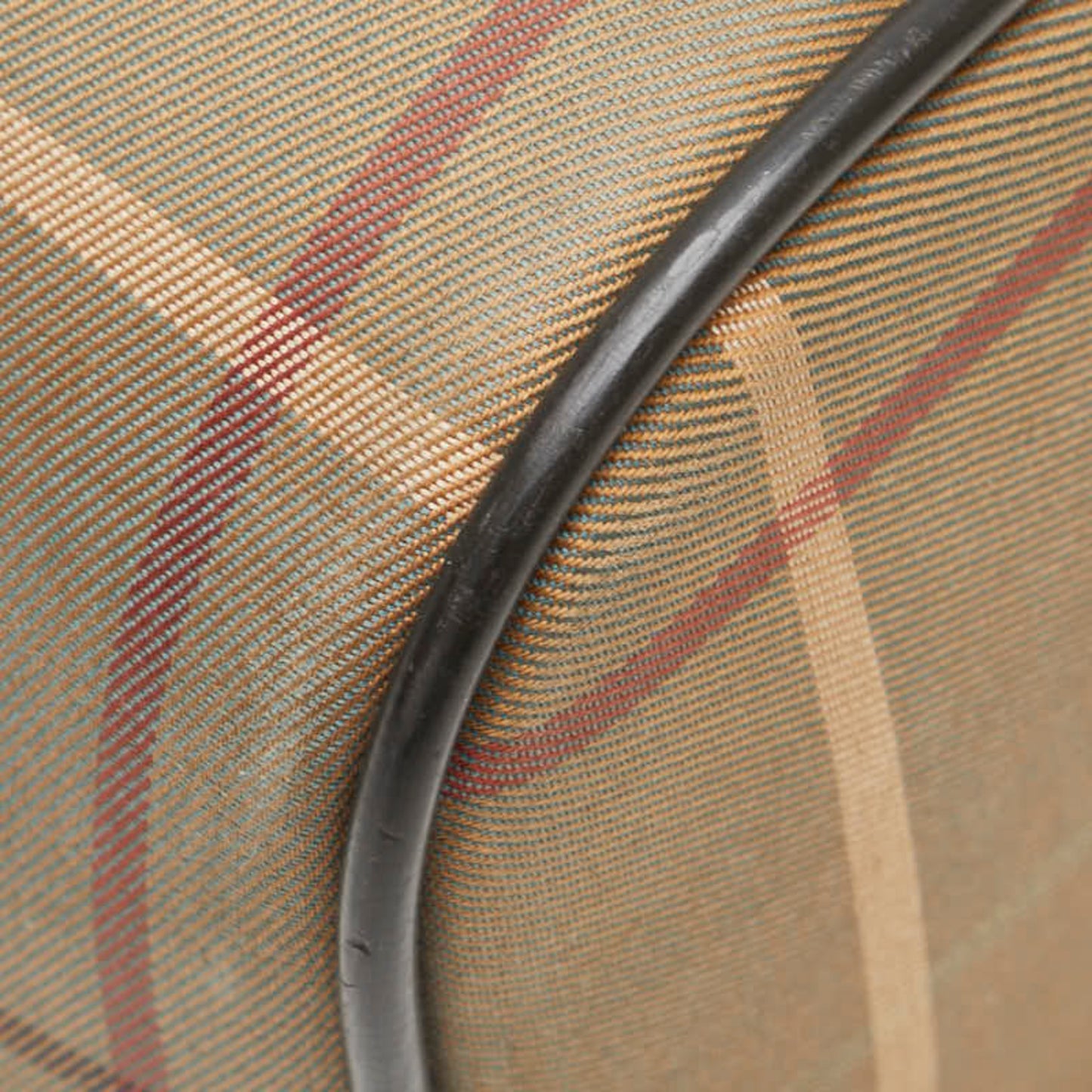 Burberry Check Shadow Horse Handbag Mini Boston Bag Khaki Brown Canvas Leather