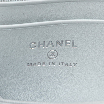 Chanel Matelasse Coco Mark Business Card Case Compact Wallet Purple Leather