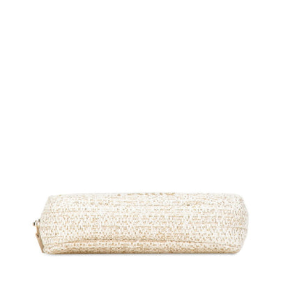 Chanel Deauville Pouch White Gold Tweed