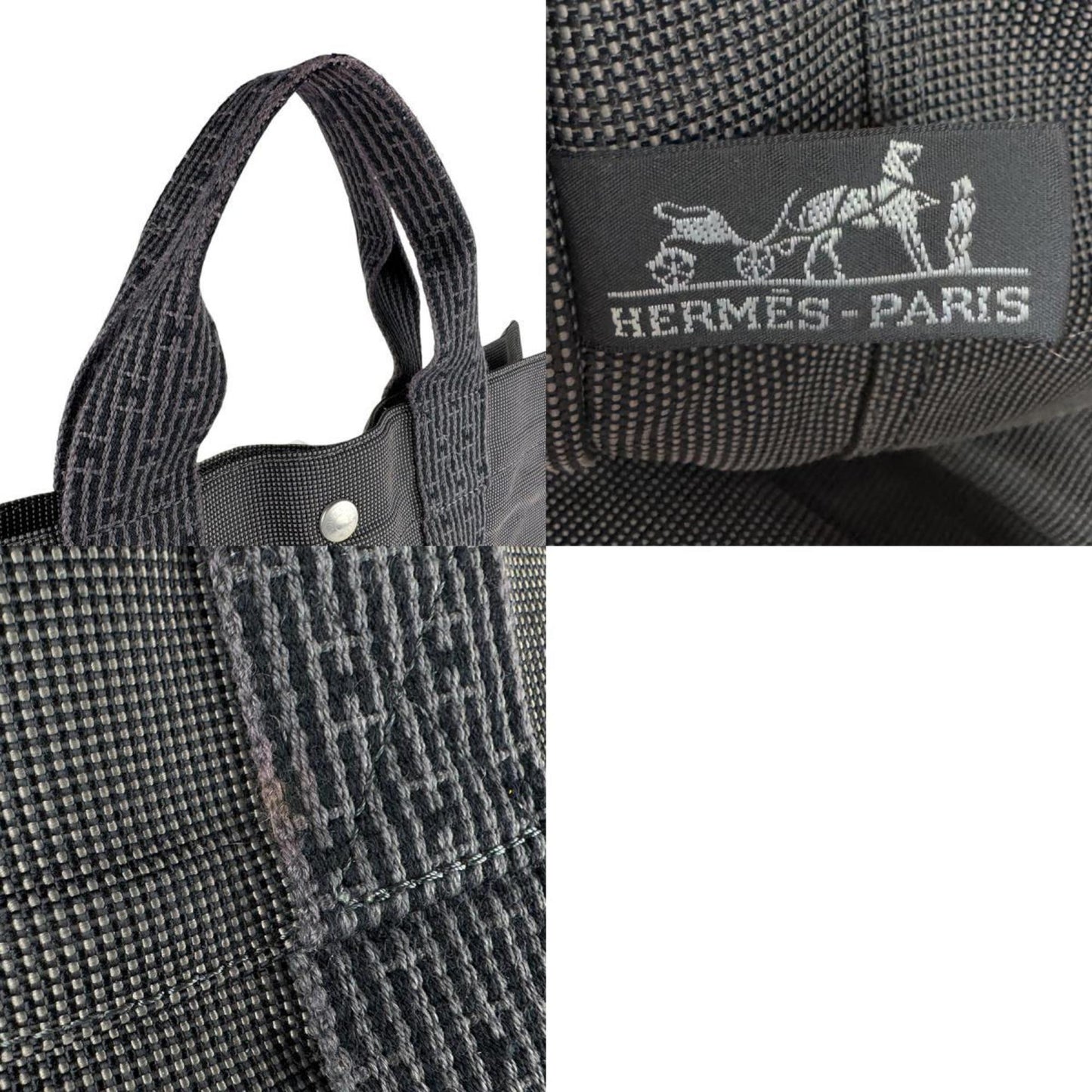 Hermes Herms Air Line Canvas Handbag