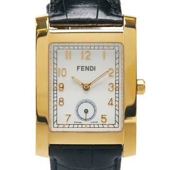 Fendi Classico Watch 7000G Quartz Beige Dial Stainless Steel Leather