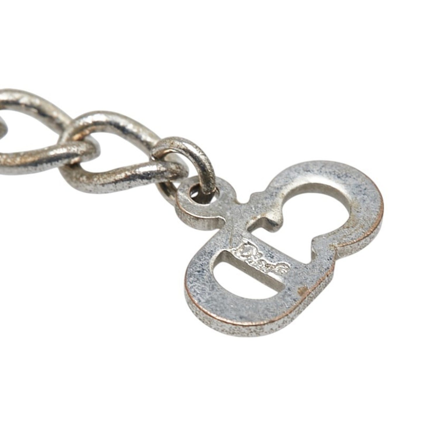 Christian Dior Dior Heart Cd Logo Necklace In Silver Metal