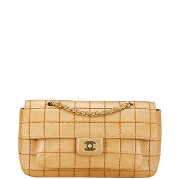 Chanel Wild Stitch Chocolate Bar Chain Shoulder Bag In Beige Lambskin