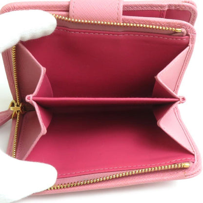 Prada Bi-Fold Wallet Leather Pink