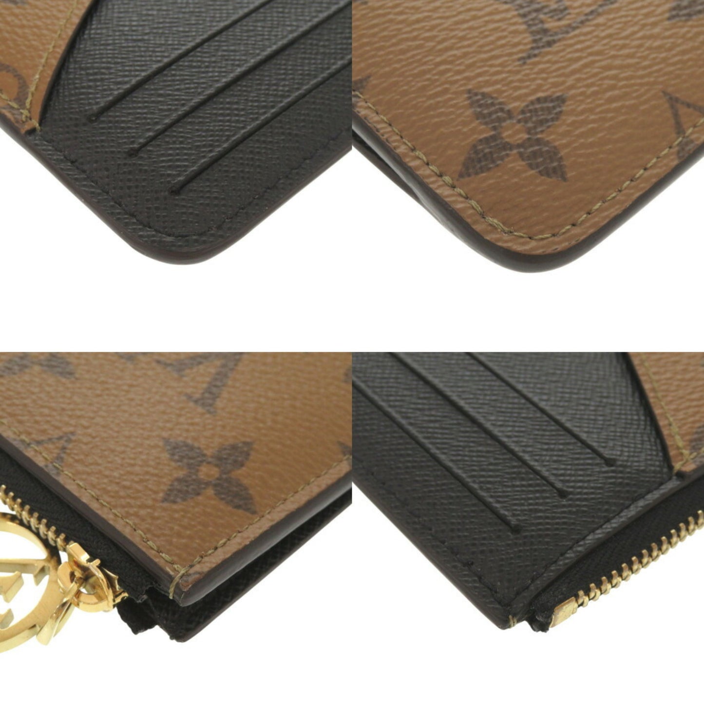 Louis Vuitton Porte Carte Romy Monogram Reverse M81912 Ic Chip Brown Card Case 0362Louis Vuitton