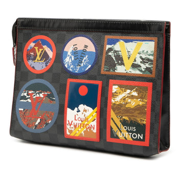 Louis Vuitton Damier Graphite Pochette Voyage Mm Clutch Bag N60134 Black Multicolor