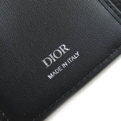 Christian Dior Dior 2Llch187Ken Dior Normandie Logo Leather Card Holder/Card Case In Black With