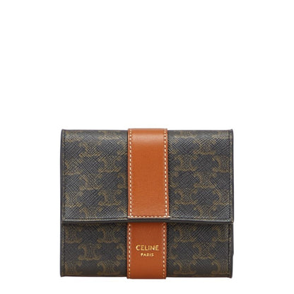 Celine Triomphe Tri-Fold Wallet In Black