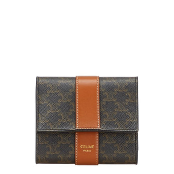 Celine Triomphe Tri-Fold Wallet In Black
