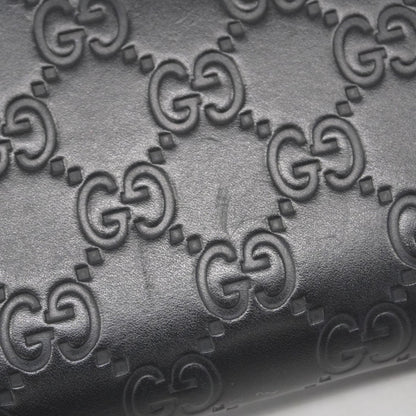Gucci Long Wallet Guccissima 473928 Leather Black