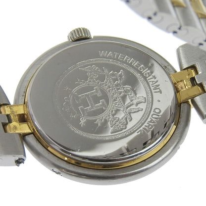 Hermes Hermes Profile Date Watch Stainless Steel X Gold Plated Quartz Analog Display White Dial