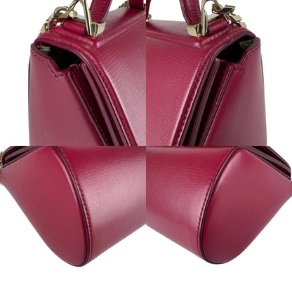 Givenchy Box Mini Handbag Shoulder Bag Leather Metal Bordeaux Gold