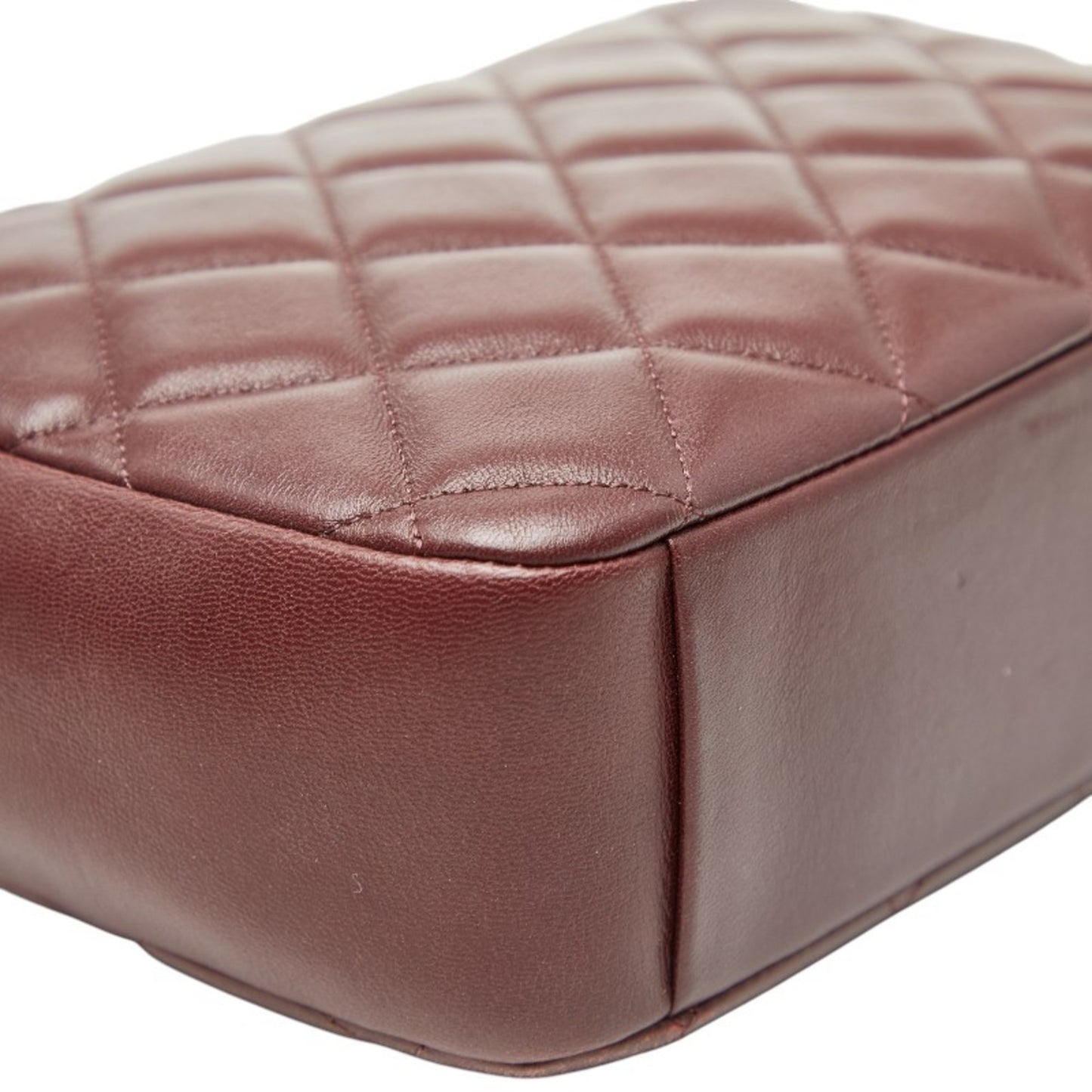 Chanel Matelasse Coco Mark Chain Shoulder Bag Pochette In Bordeaux