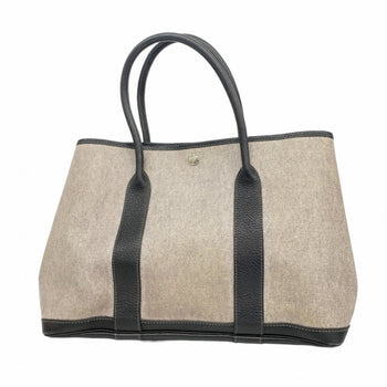 Hermes Herms Garden Mm Toile H Black Tote Bag